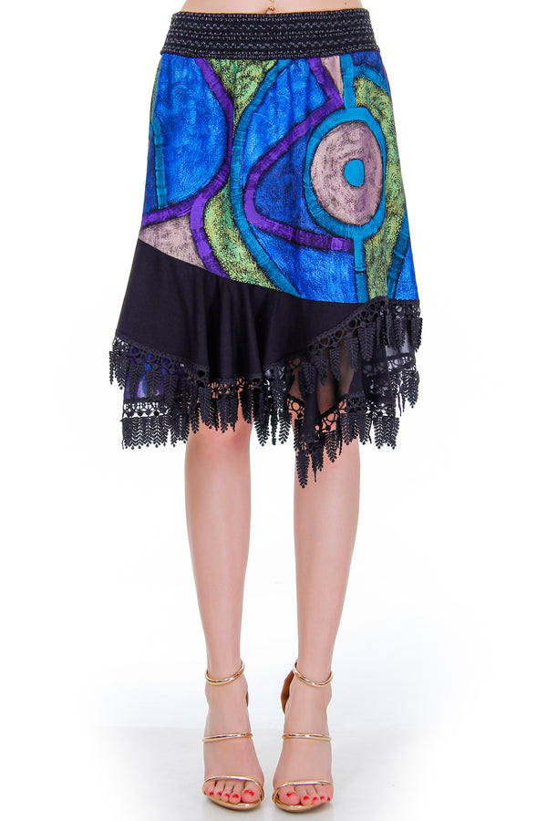 Fusta jerse pictata  Liza Panait Liza Panait Online Boutique